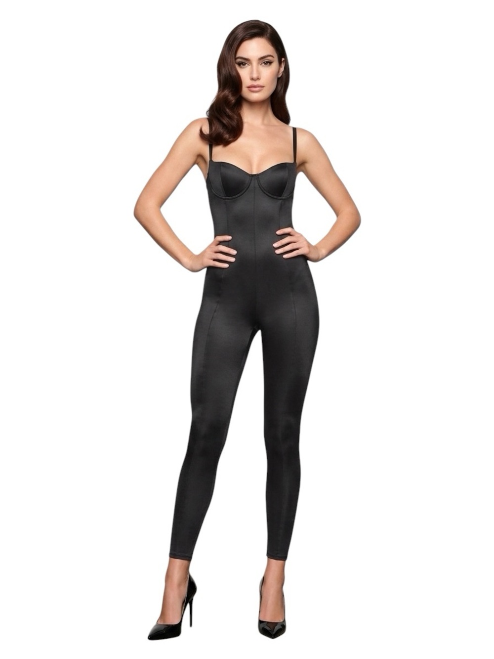 SKIMS No Show Shapewear Demi Catsuit Onyx XXS NWT